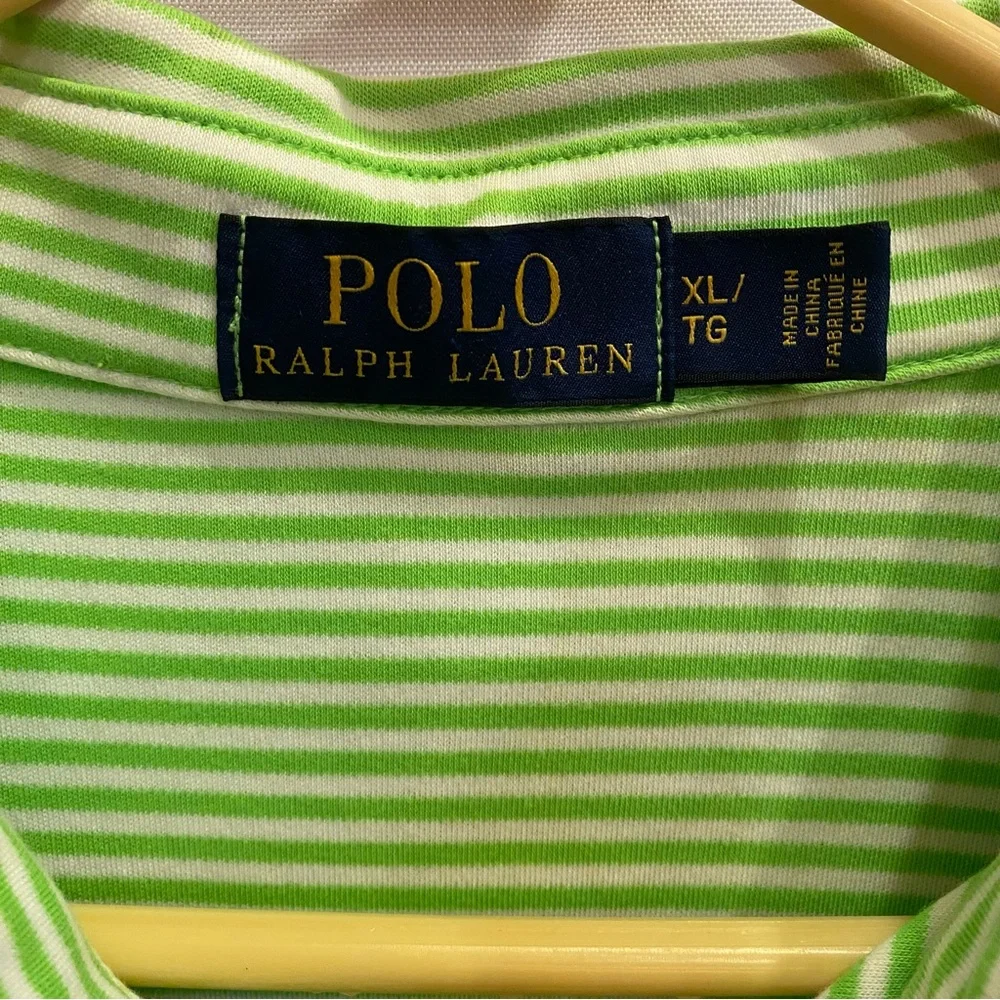 Polo Ralph Lauren Mens Cotton Green/White Classic Polo sz XL